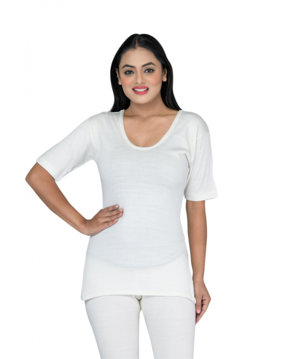 Women Inner Vest Woolblend HS Thermal Cream